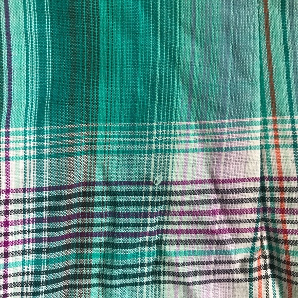 Marmot Plaid Button Up Long Sleeve Shirt Size Small Teal Nylon Outdoor Hiking - Picture 15 of 16